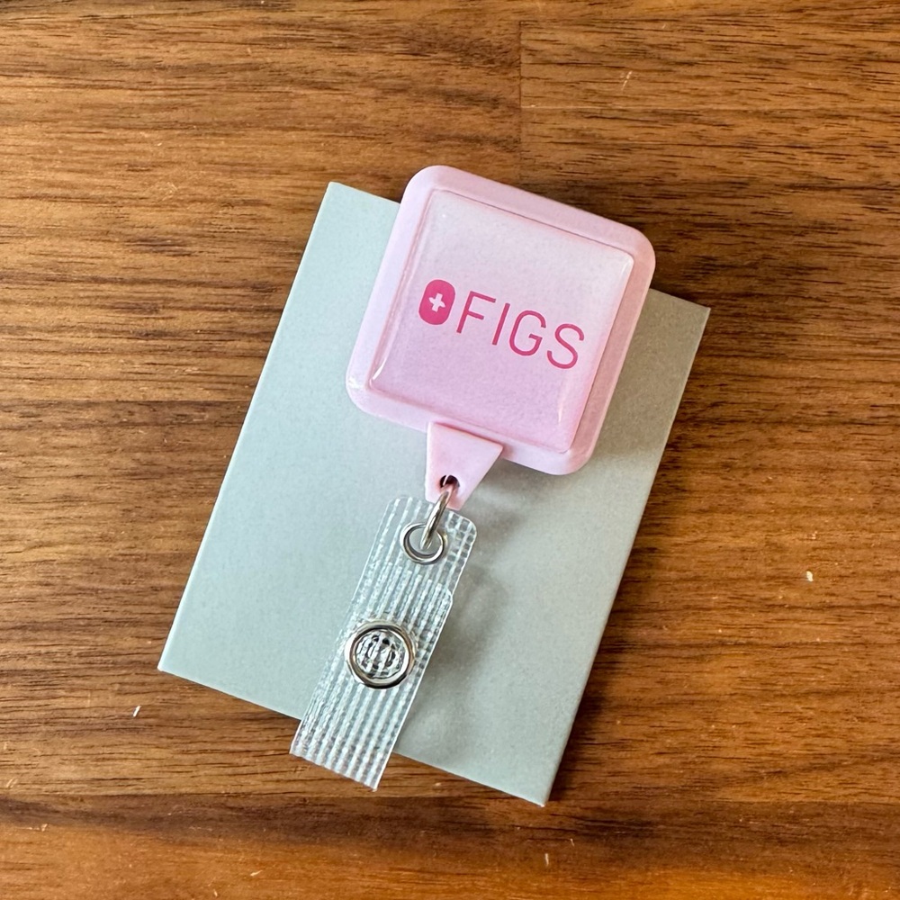 NEW - FIGS Pink Badge Reel